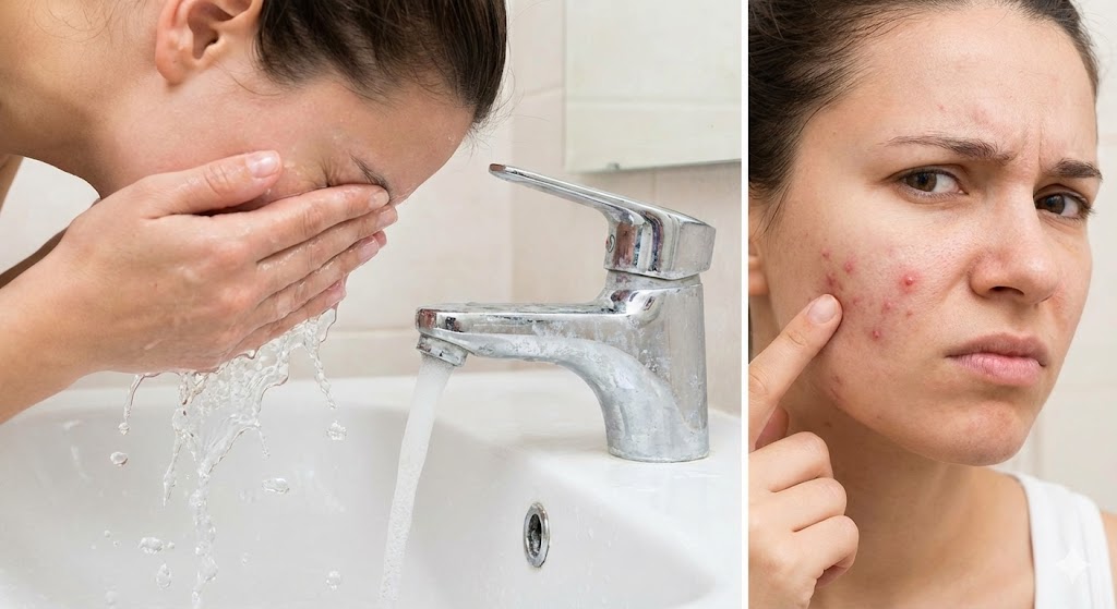 Hard water skin damage