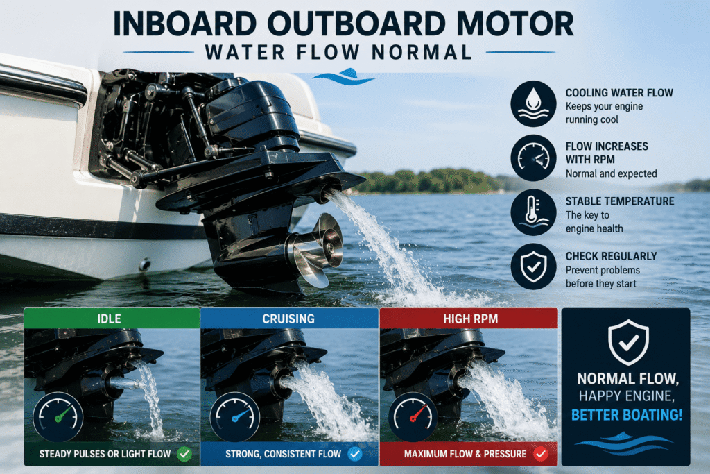 Inboard outboard motor water flow normal