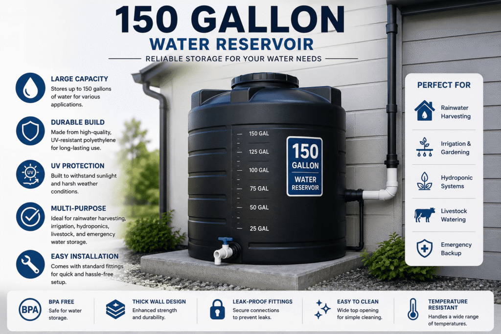 150 gallon water reservoir