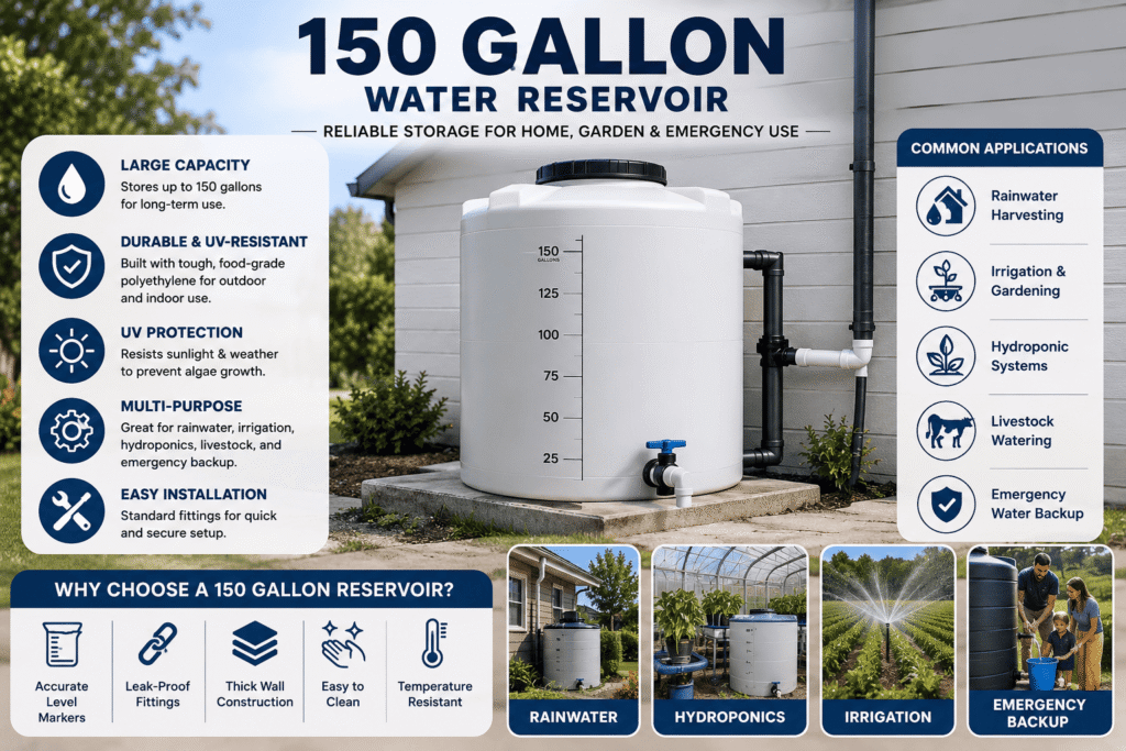 150 gallon water reservoir