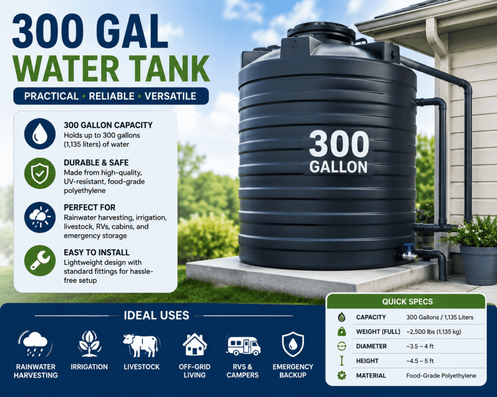 300 gal water tank
