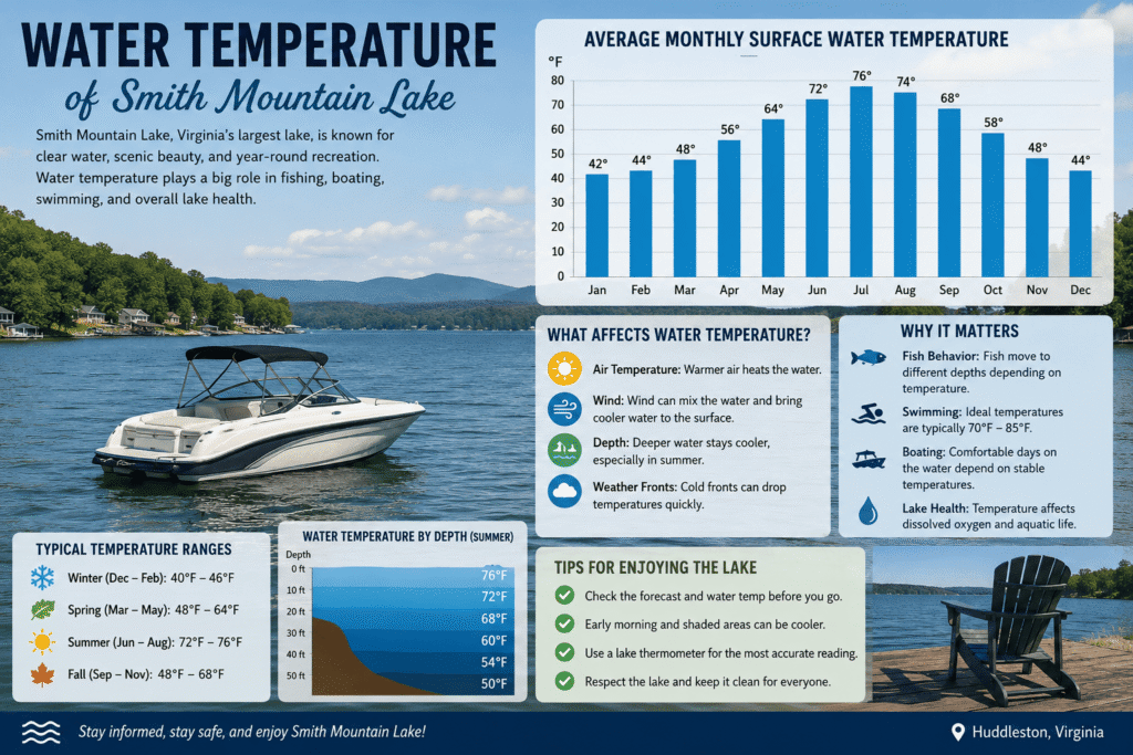 water temperature of smith mountain lake