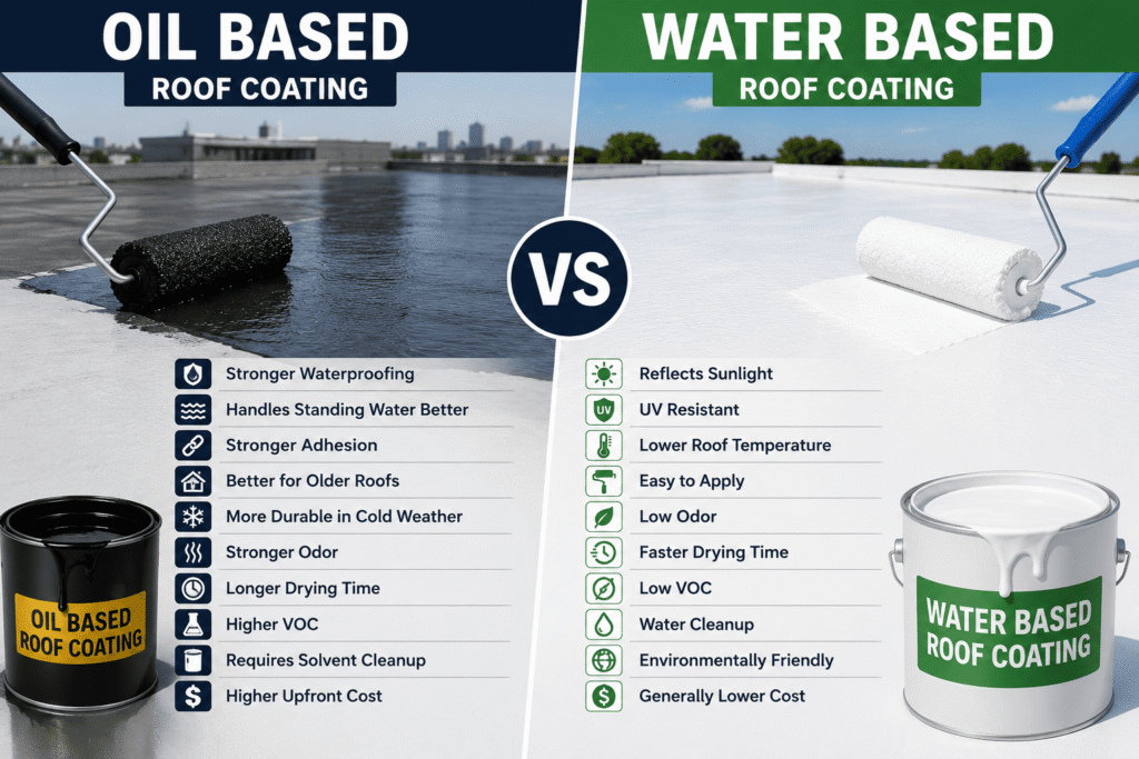 Oil based roof coating vs water based