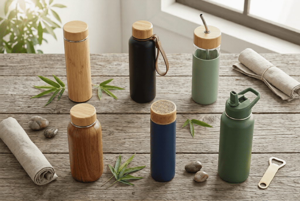 Bamboo water bottles