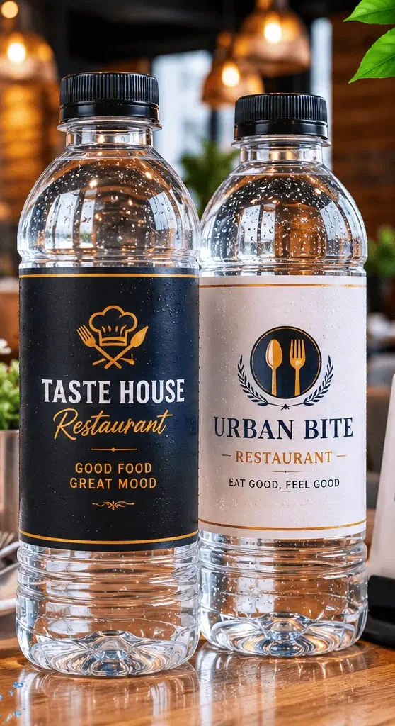 restaurants customize water bottle
